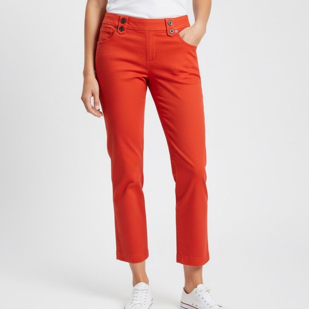 Banana Republic Red Cheer Crop Chino Martin Fit Size 6